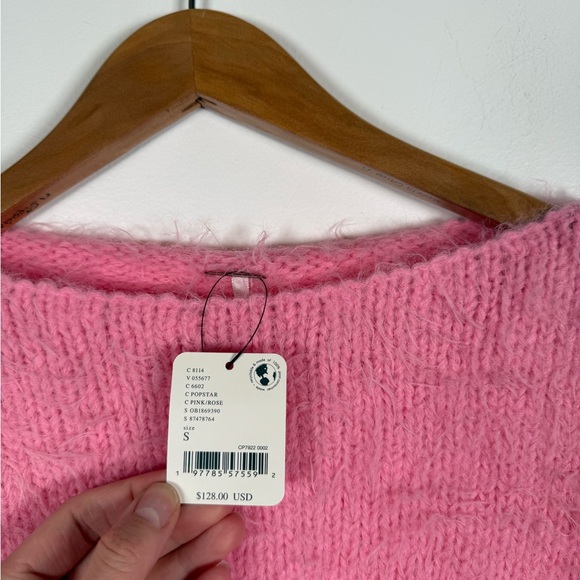 Free People Flurry Pink Teddy Bear Sweater - Picture 3 of 8